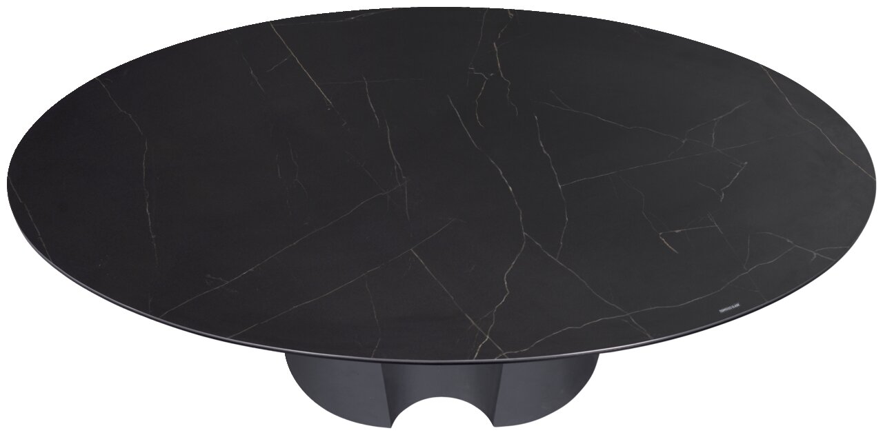 Novel Couchtisch MILAZZO Runder Couchtisch mit schwarzer Marmoroptik, von oben betrachtet.