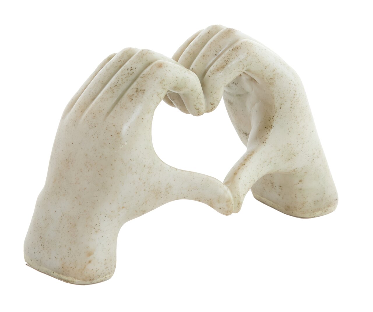 Light&Living Ornament HANDS 11,5cm Zwei Hände aus Keramik formen ein Herz, seitliche Perspektive