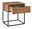 Nachtkommode aus Holz mit offenem Schubfach, modernes Design mit Metallgestell, seitliche Perspektive