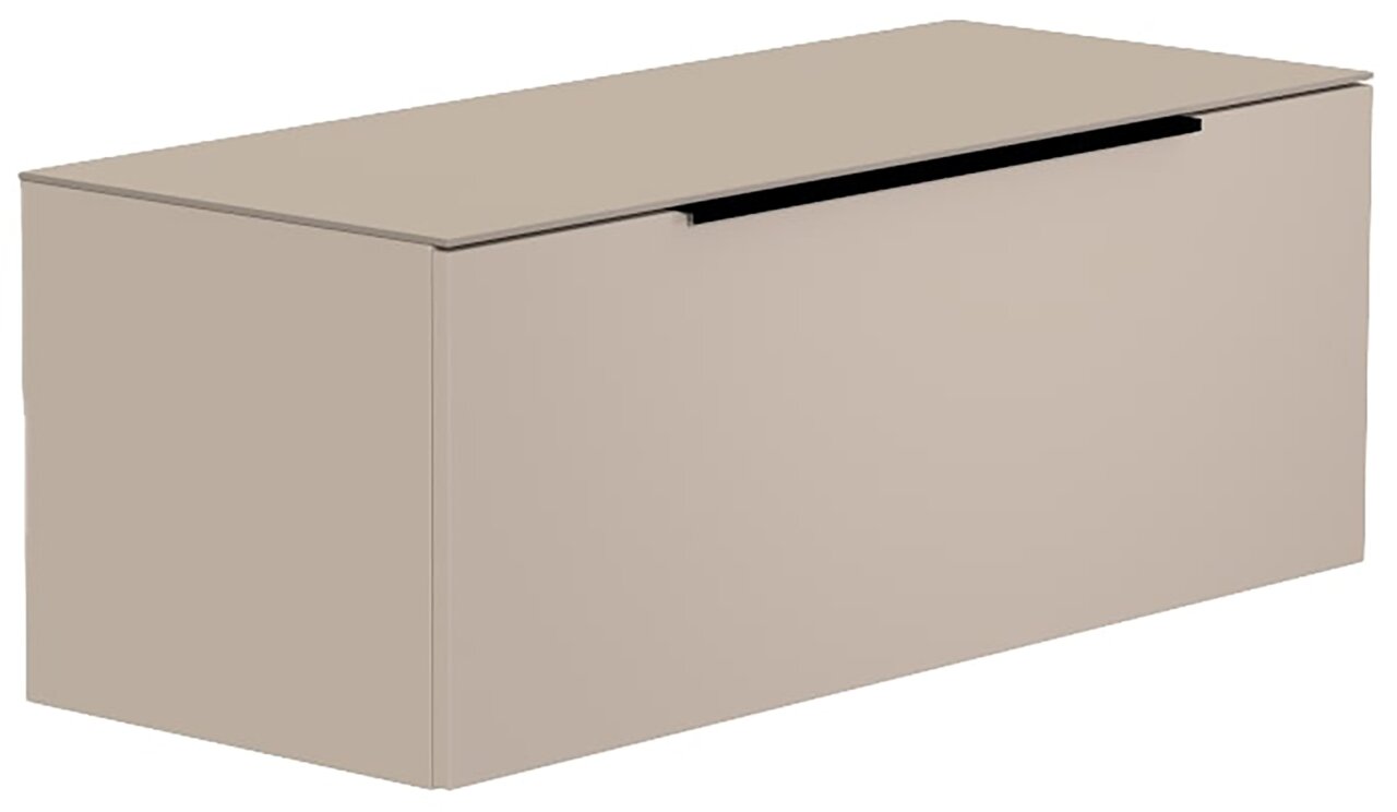 Moderano Hänge-Lowboard BORMIO Beiges Hänge-Lowboard in schräger Perspektive von vorne