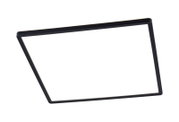 Moderne LED-Deckenleuchte in quadratischer Form, seitliche Perspektive