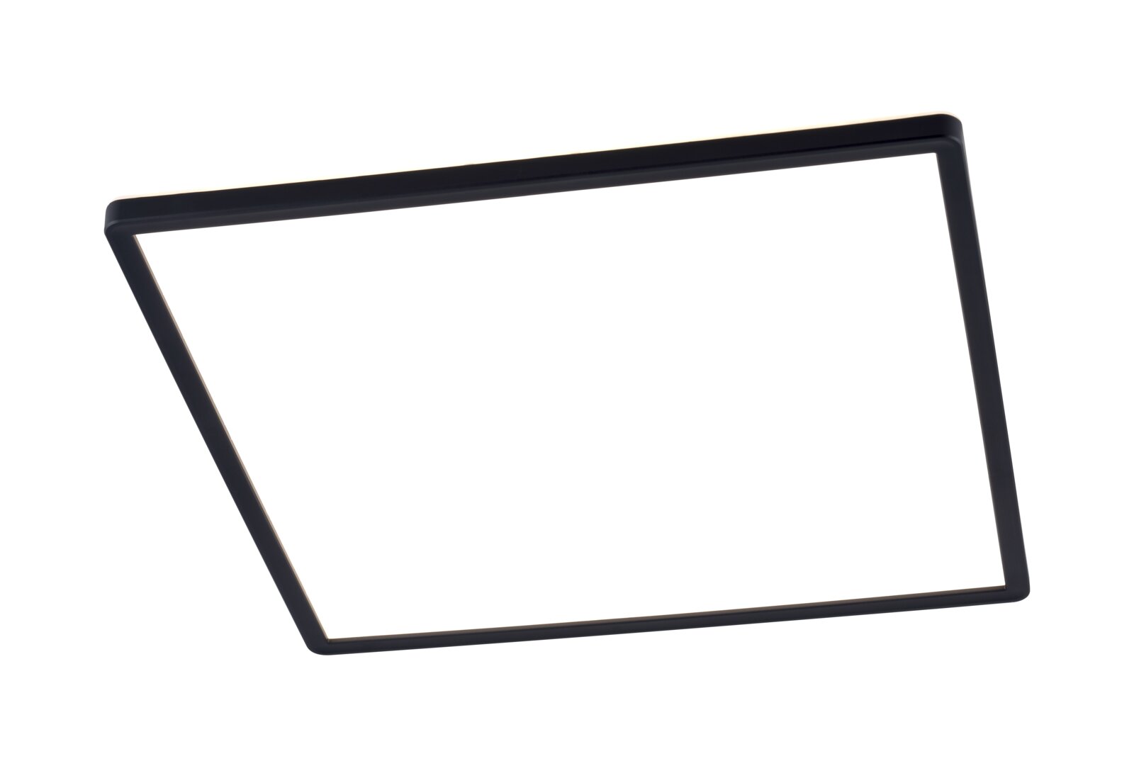 Novel LED-Deckenleuchte Moderne LED-Deckenleuchte in quadratischer Form, seitliche Perspektive