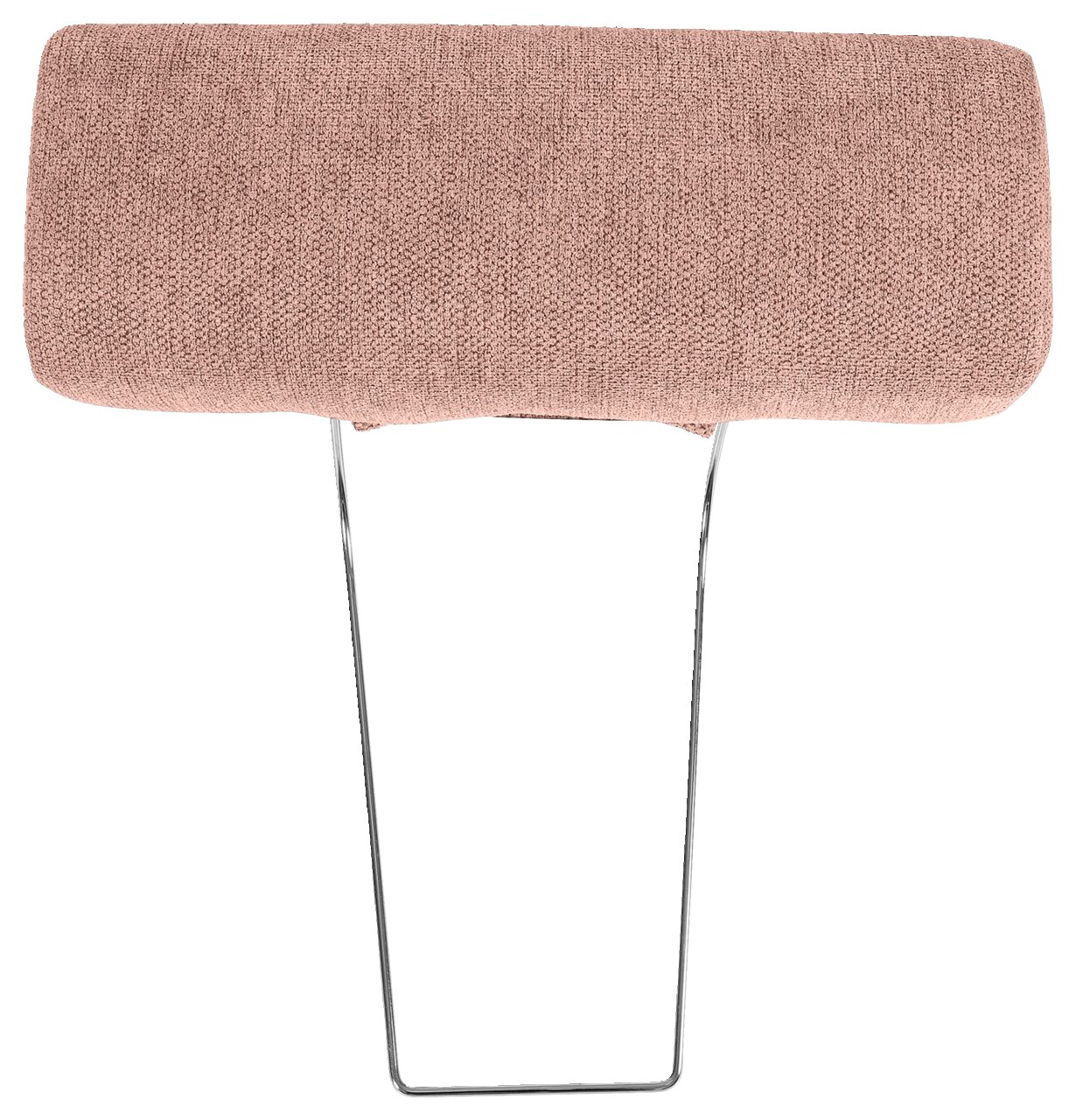 Kopfstütze in rosa Stoff mit Metallgestell, Frontalansicht