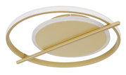 Moderne plafondlamp REBALL in goud met cirkelvormig ontwerp, zijaanzicht