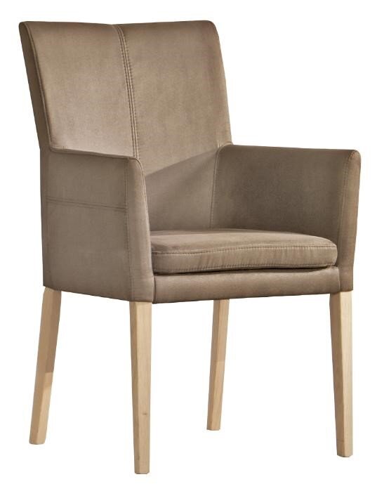 Valdera Sessel COLORA Moderner Sessel mit beigem Stoffbezug und hellen Holzbeinen, seitliche Perspektive