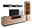 Moderne Wandkombination Valnatura LAVIA aus Holz mit TV-Schrank, Regal und Vitrine, frontal betrachtet.