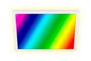 LED-plafondlamp met vierkant ontwerp en regenboogkleuren, zijaanzicht