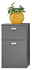 Stylife Unterschrank MONA Grauer Unterschrank mit zwei Schubladen, darauf eine gelbe Vase mit grüner Pflanze, Frontalansicht.