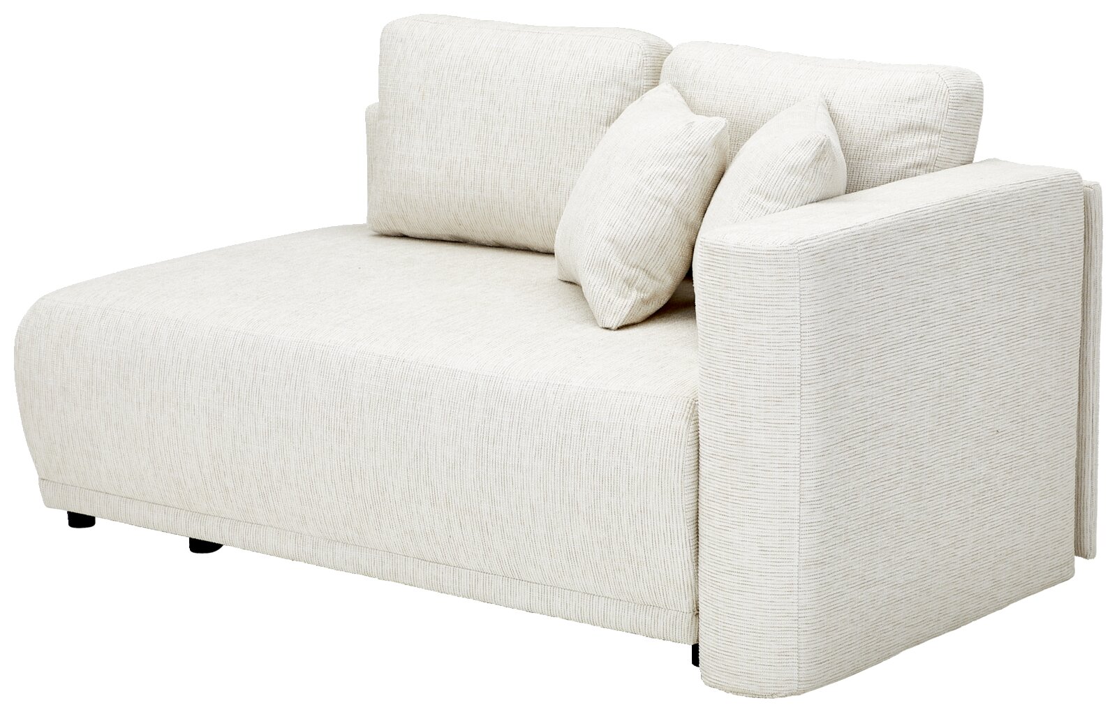 Beige Recamiere Nello mit zwei Kissen, seitliche Perspektive