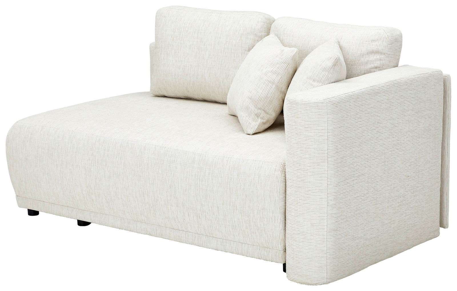 Beige Recamiere Nello mit zwei Kissen, seitliche Perspektive
