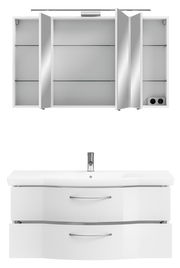 Badezimmermöbel-Set mit Spiegelschrank und Waschbeckenunterschrank, Frontalansicht