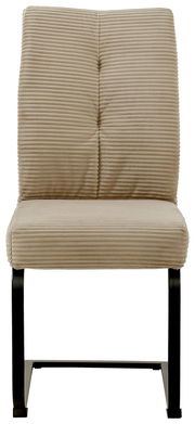 Beiger Schwingstuhl mit gestepptem Stoffbezug, Vorderansicht