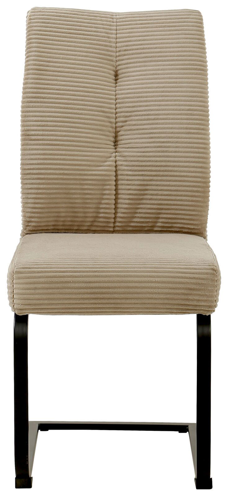 Beiger Schwingstuhl mit gestepptem Stoffbezug, Vorderansicht