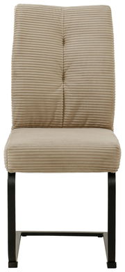 Beiger Schwingstuhl mit gestepptem Stoffbezug, Vorderansicht