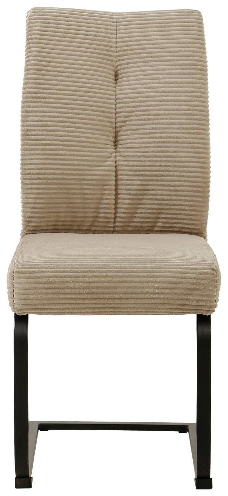 Beiger Schwingstuhl mit gestepptem Stoffbezug, Vorderansicht