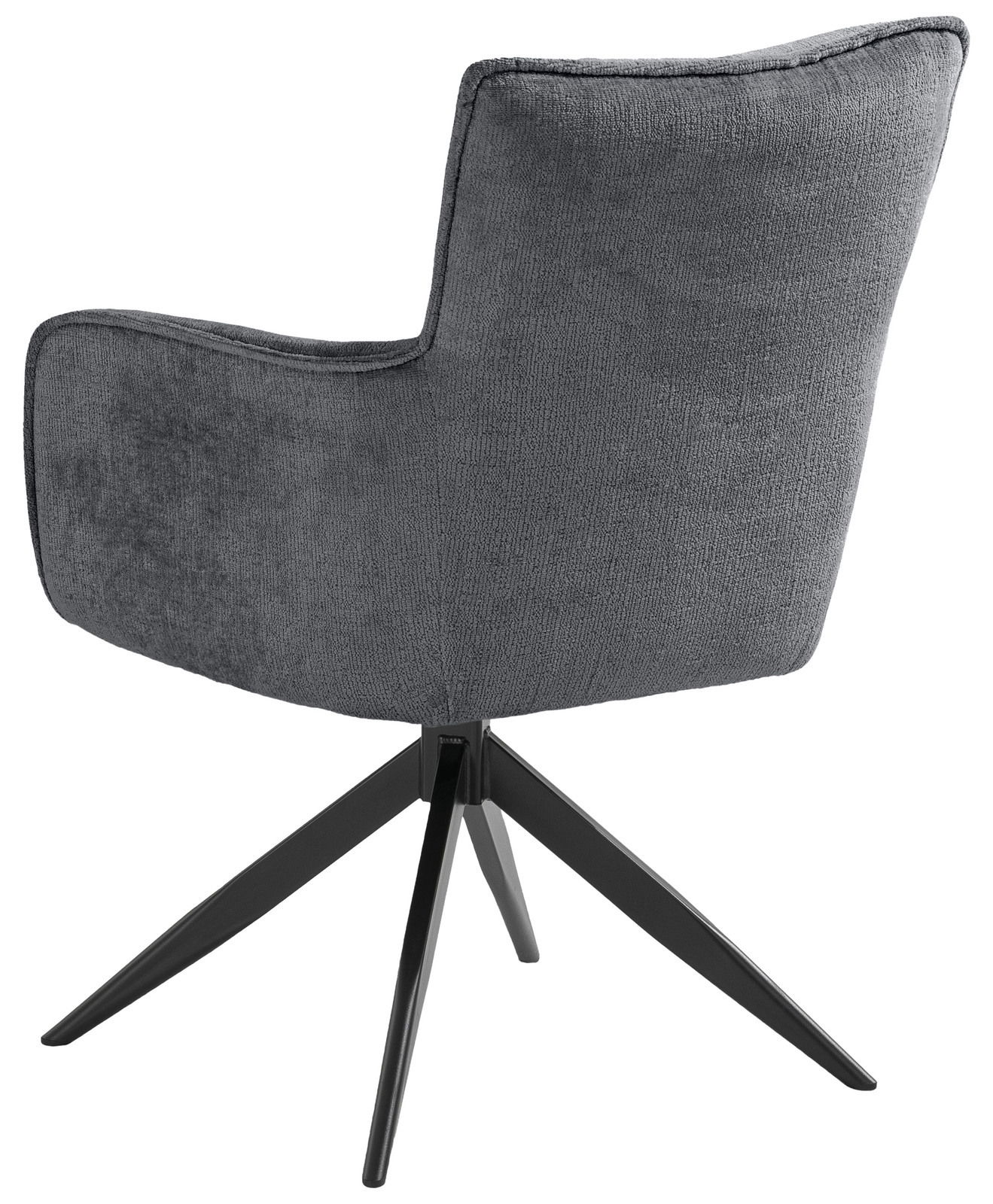 Set one by Musterring Armlehnstuhl SET ONE TUCSON Rückansicht eines grauen Armlehnstuhls mit schwarzem Metallgestell, Set one by Musterring, Modell TUCSON