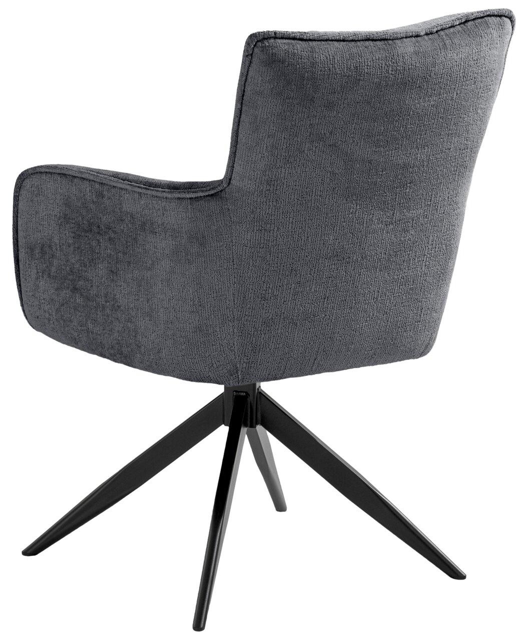 Set one by Musterring Fauteuil SET ONE TUCSON Achterkant van een grijze fauteuil met zwart metalen frame, Set one van Musterring, model TUCSON