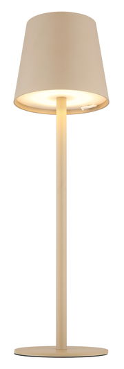 Akku-Tischleuchte VANNIE in Beige, seitliche Perspektive