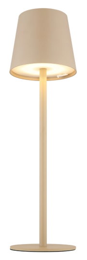 VANNIE accu-tafellamp in beige, zijaanzicht