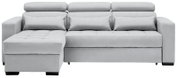 Graues Ecksofa mit Ottomane links, Vorderansicht