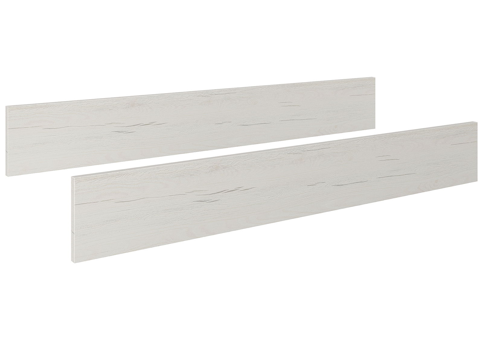 MyBaby Umbauseiten (Set) CAMRON Zwei weiße Holzpaneele mit Maserung, seitliche Perspektive