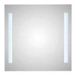 LED-Spiegel mit zwei vertikalen Leuchtstreifen, frontal betrachtet