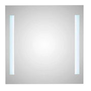 LED-Spiegel mit zwei vertikalen Leuchtstreifen, frontal betrachtet