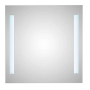 LED-Spiegel mit zwei vertikalen Leuchtstreifen, frontal betrachtet