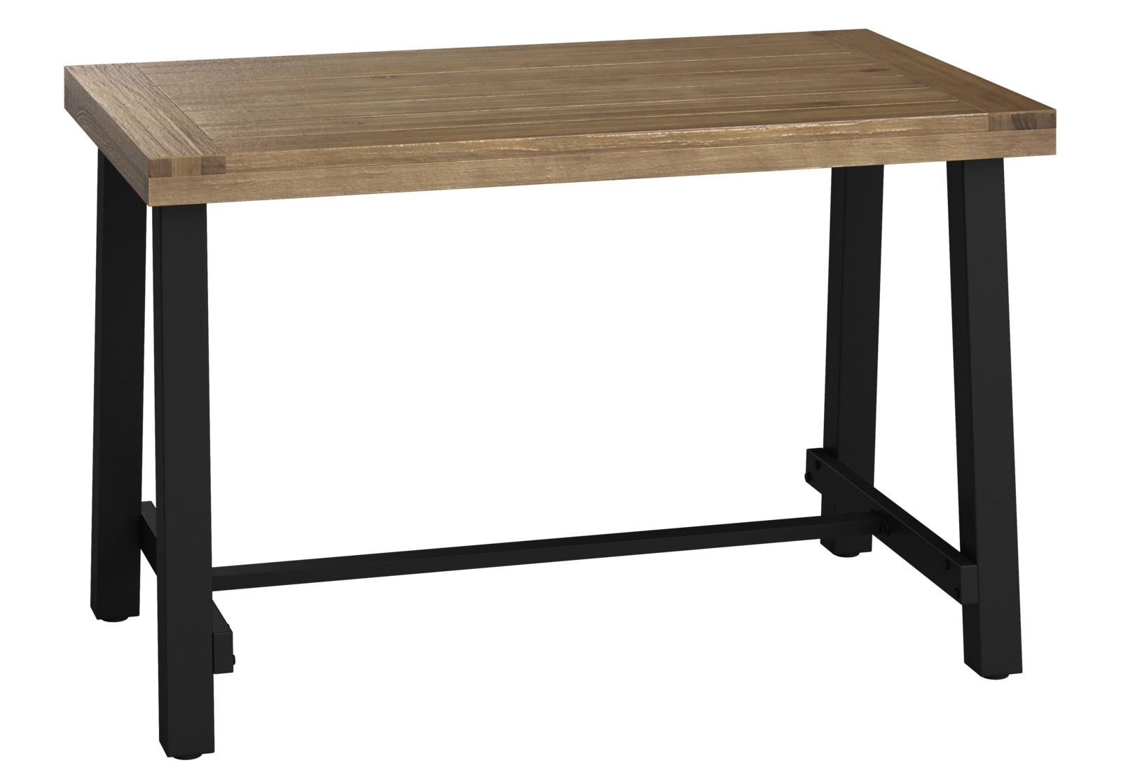 Ambia Garden Tuintafel SPLITWORK Moderner Gartentisch mit Holzplatte und schwarzen Metallbeinen, seitliche Perspektive