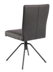 Moderner schwarzer Stuhl mit Metallbeinen, Rückansicht