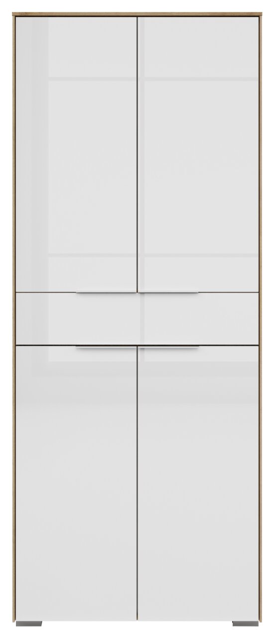 Moderner Aktenschrank mit vier Türen und einer Schublade, Frontalansicht