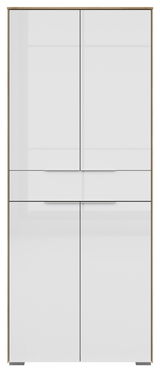 Moderner Aktenschrank mit vier Türen und einer Schublade, Frontalansicht