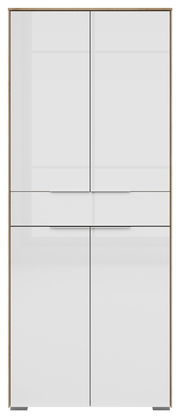 Moderner Aktenschrank mit vier Türen und einer Schublade, Frontalansicht