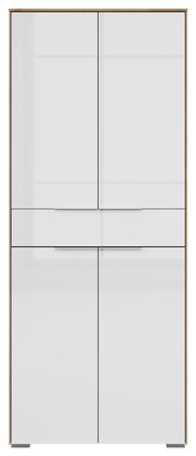 Moderner Aktenschrank mit vier Türen und einer Schublade, Frontalansicht