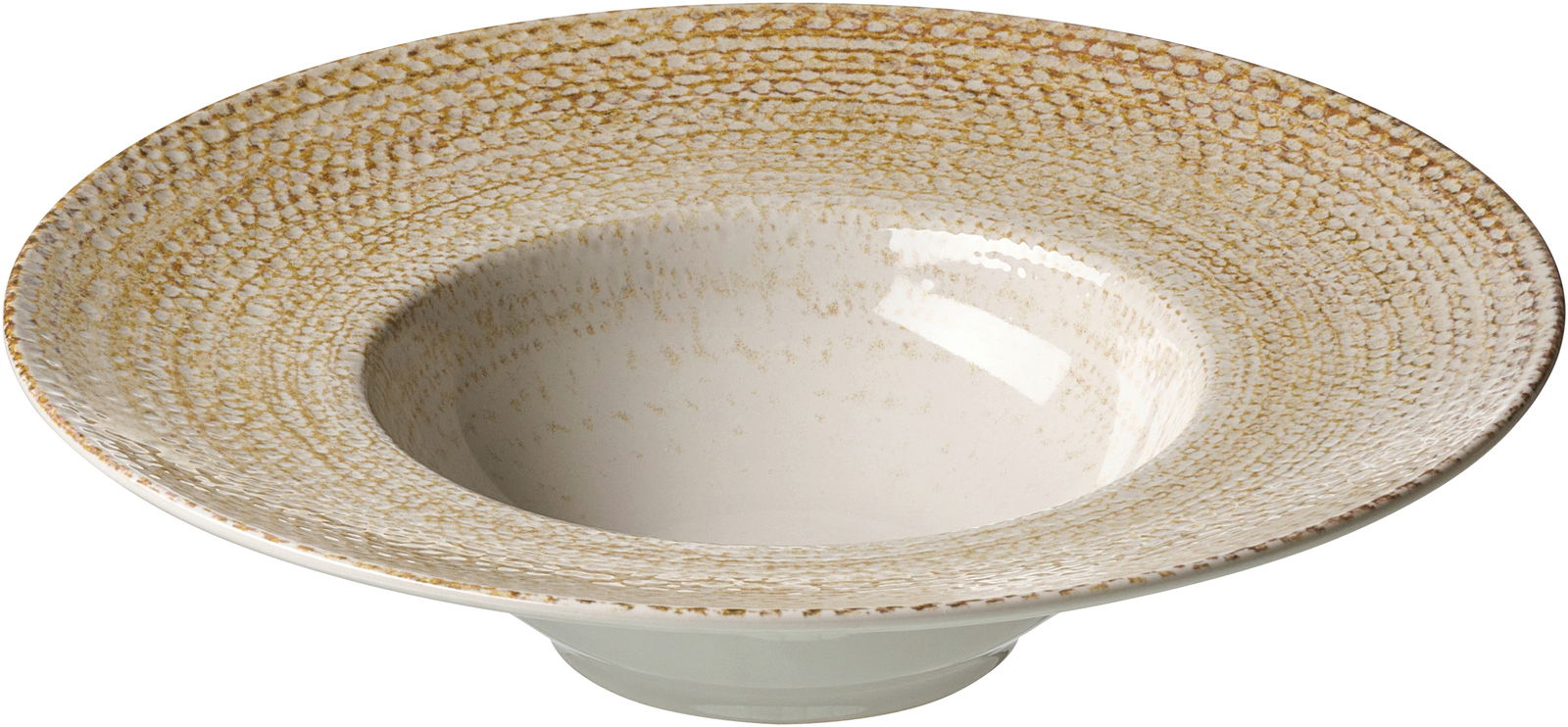 Gourmetteller 28cm mit strukturierter Oberfläche, seitliche Perspektive