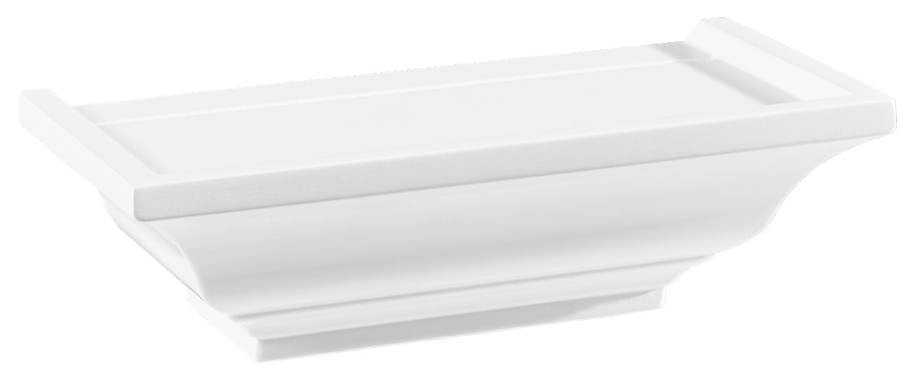 Weißes Wandboard XORA VIOLA, seitliche Perspektive, 25 cm breit.