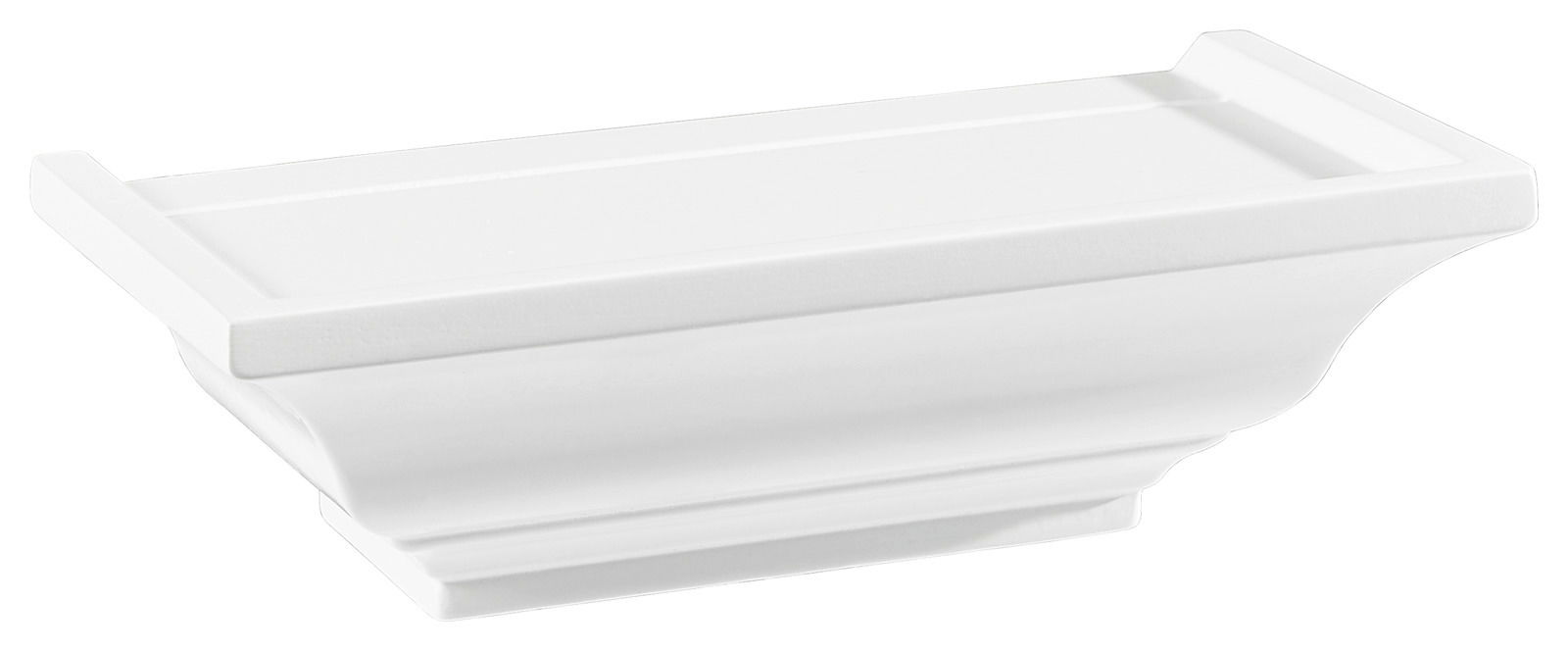 Weißes Wandboard XORA VIOLA, seitliche Perspektive, 25 cm breit.