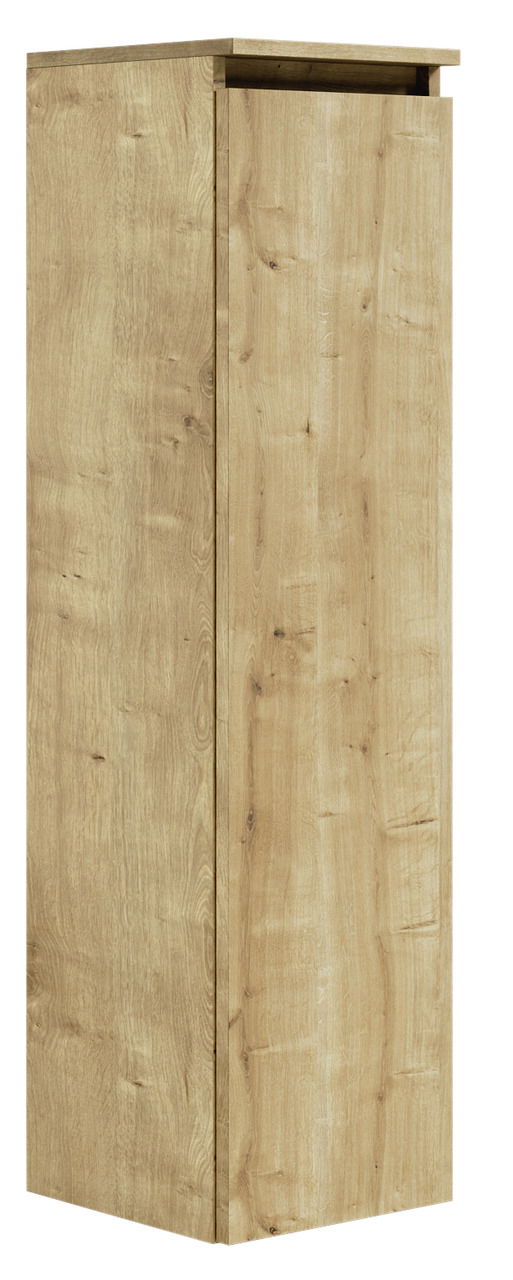 Hochschrank in Holzoptik, seitliche Perspektive