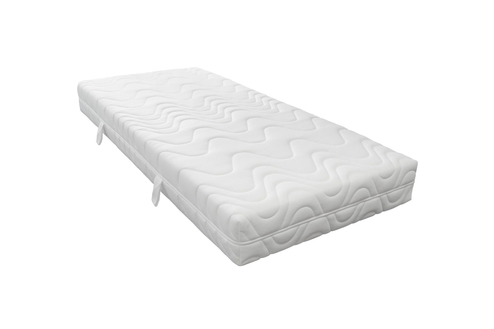 Sleeptex Wende-Kaltschaummatratze H3/H4 DUO STAR KS Wende-Kaltschaummatratze H3/H4 in schräger Perspektive, weiße Oberfläche mit wellenförmigem Muster