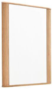 Rechteckiger Spiegel mit Holzrahmen, seitliche Perspektive