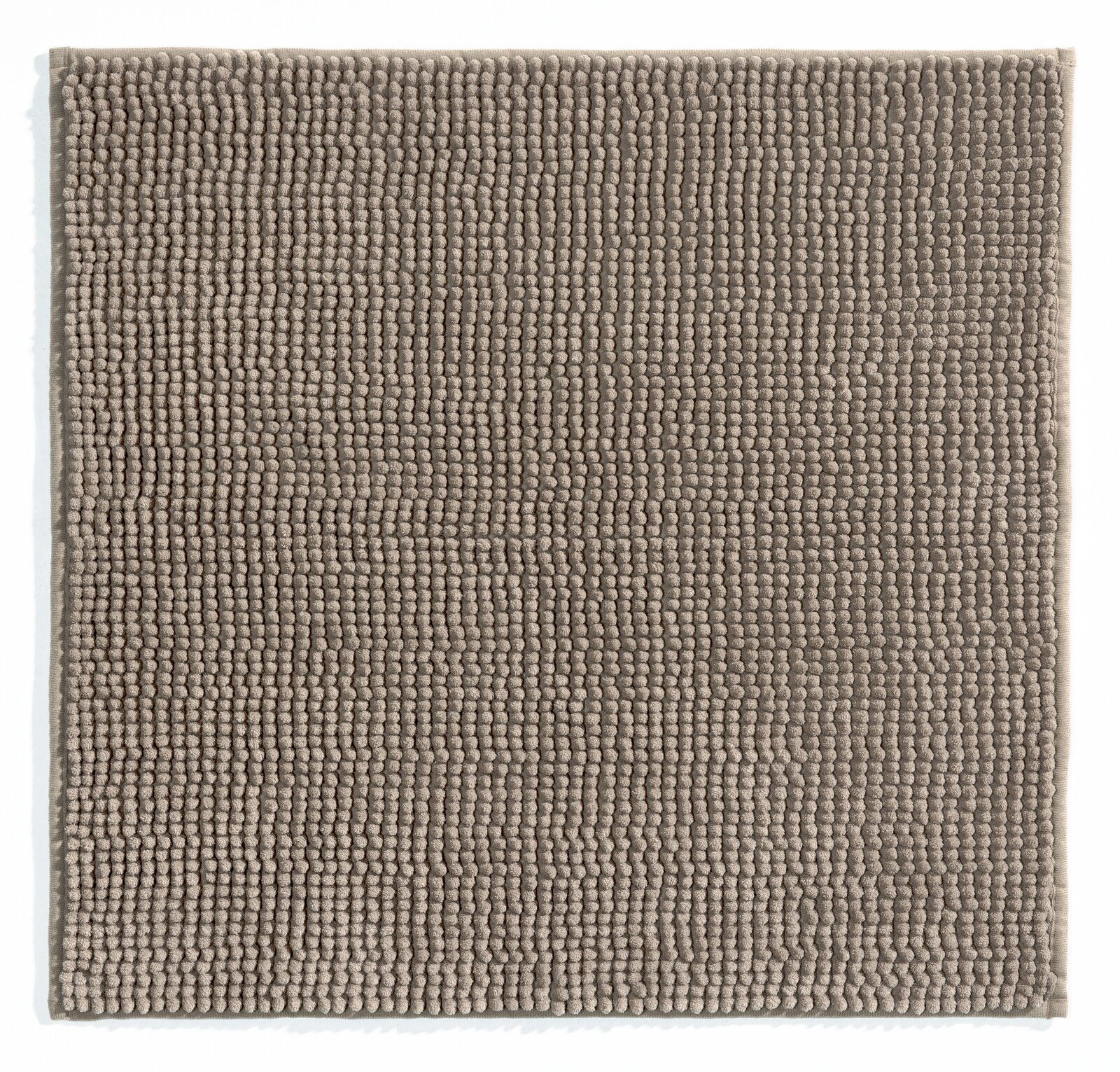 Grauer Badteppich 60x60 cm aus der Vogelperspektive