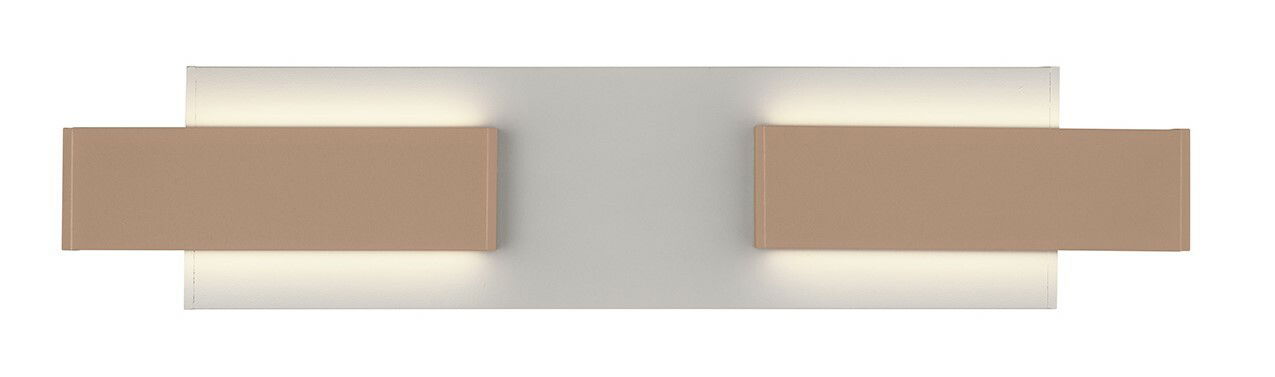 Musterring Wandlamp RIVERA Moderne Wandleuchte mit zwei rechteckigen Leuchtelementen in Beige, frontal betrachtet.