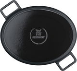 Ovale schwarze Bratpfanne von WMF mit zwei Griffen, Draufsicht