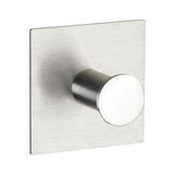 Edelstahl Wandhaken mit quadratischer Basis und zylindrischem Haken, seitliche Perspektive