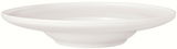Seitliche Ansicht eines tiefen weißen Suppentellers Afina mit einem Durchmesser von 29,2 cm.