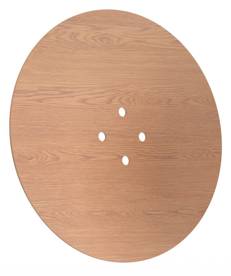 Doppler Dekorplatte Easy Move Switch Runde Dekorplatte aus Holz mit vier Löchern, Draufsicht