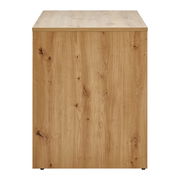 Schreibtisch aus Holz in Frontansicht mit natürlicher Holzmaserung