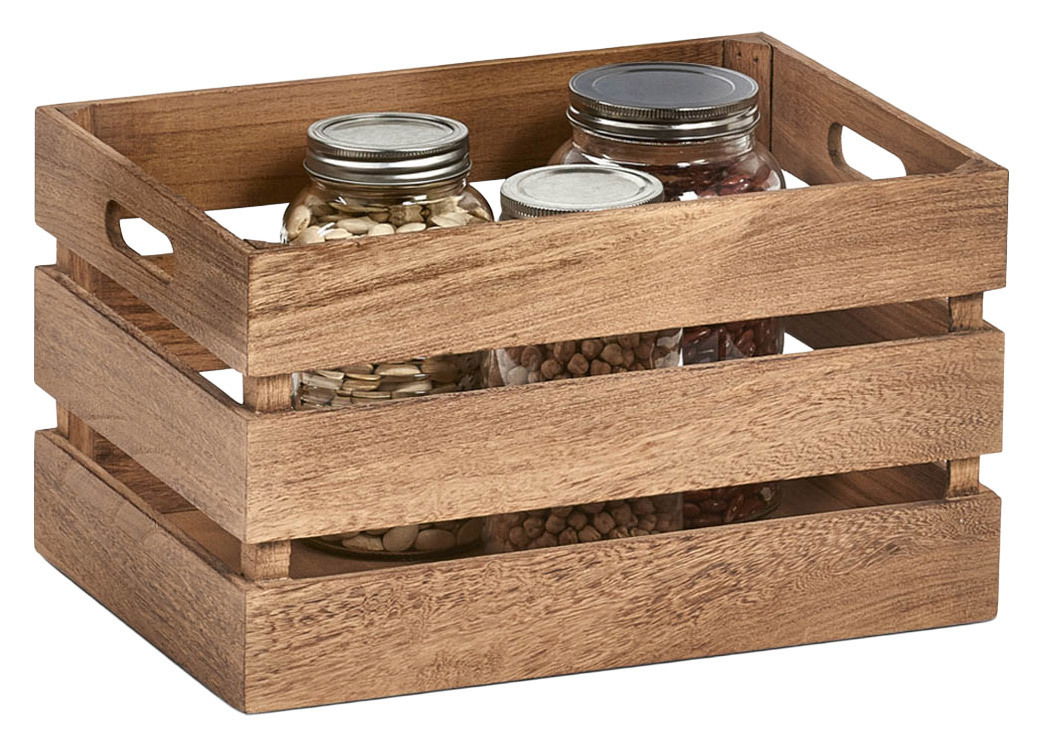 Zeller Present Aufbewahrungskiste VINTAGE Holz-Aufbewahrungskiste mit zwei Gläsern, seitliche Perspektive