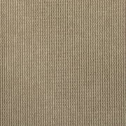 Nahaufnahme eines strukturierten, beige-braunen Stoffes mit vertikalen Linien.