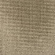 Nahaufnahme eines strukturierten, beige-braunen Stoffes mit vertikalen Linien.